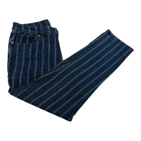 Style & Co Slim Ankle Striped Jeans Women’s Size 8 Blue Stretch Denim - Picture 1 of 7